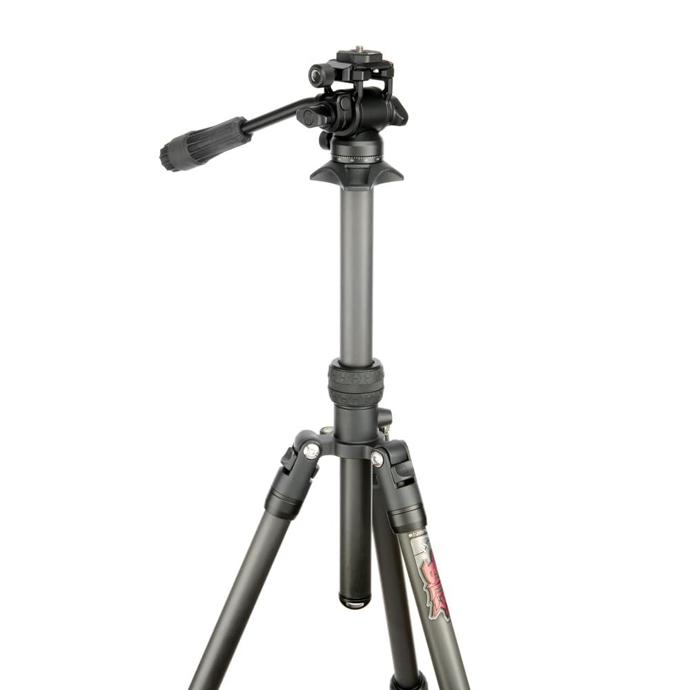 3 Legged Thing Billy Video Carbon Fibre Travel Tripod Kit- Darkness Matte Black (BILLYVIDEODARK2.0)