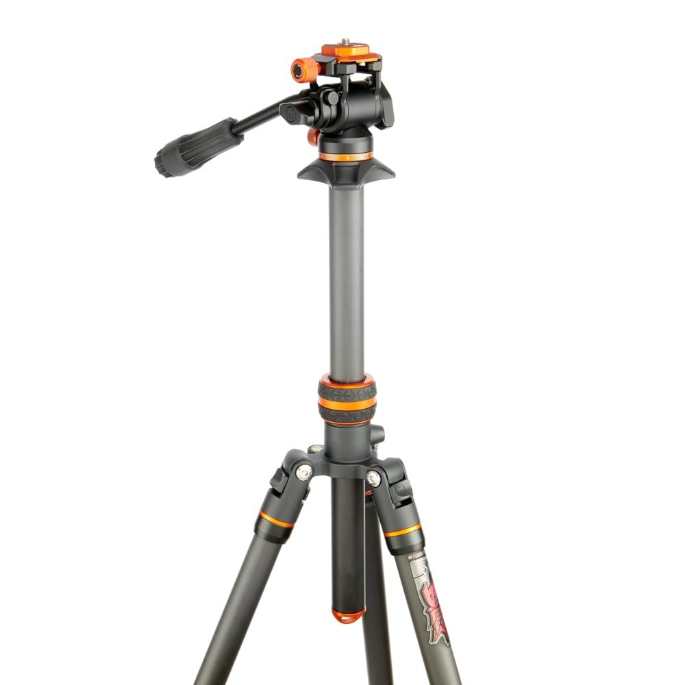 3 Legged Thing Billy Video Carbon Fibre Travel Tripod Kit - Lava Black/Orange (BILLYVIDEOLAVA2.0)
