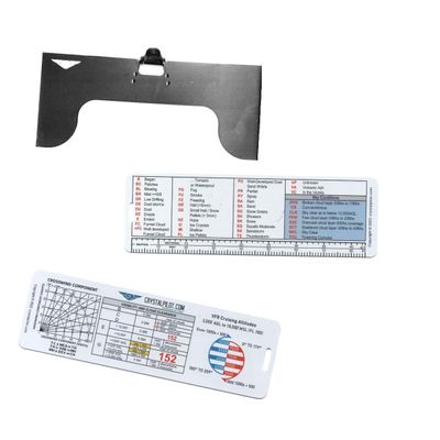 Crystal Pilot Clip On Cloud Shades, Metar Cheat Sheet and IFR Holds Cheat Sheet with Sectional Scale