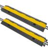 Pyle 2-Pack Heavy Duty Cable Ramp, Protective Cover with 2-Channel Design, 2000 lbs Load Capacity, Flip-Open Top, Non-Slip Surface, High Visibility Yellow, Suitable for Indoor and Outdoor Use view 1
