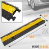 Pyle 2-Pack Heavy Duty Cable Ramp, Protective Cover with 2-Channel Design, 2000 lbs Load Capacity, Flip-Open Top, Non-Slip Surface, High Visibility Yellow, Suitable for Indoor and Outdoor Use view 2