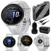 Wearable4U Garmin Forerunner 165 Music Running Smartwatch, Colorful AMOLED Touchscreen, Training Metrics and Recovery Insights Includes PowerPack +Adapters Bundle, Mist Gray/Whitestone view 1