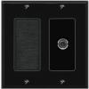 RiteAV 3.5mm Wall Plate with Brush [Black] view 1