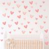 12 Sheets 120 Pcs Pink Love Heart Graphics Wall Stickers, sacinora Romantic Love DIY Wall Decals Removable Vinyl Peel and Stick for Nursery Anniversary Bedroom Art Home Decorations view 1