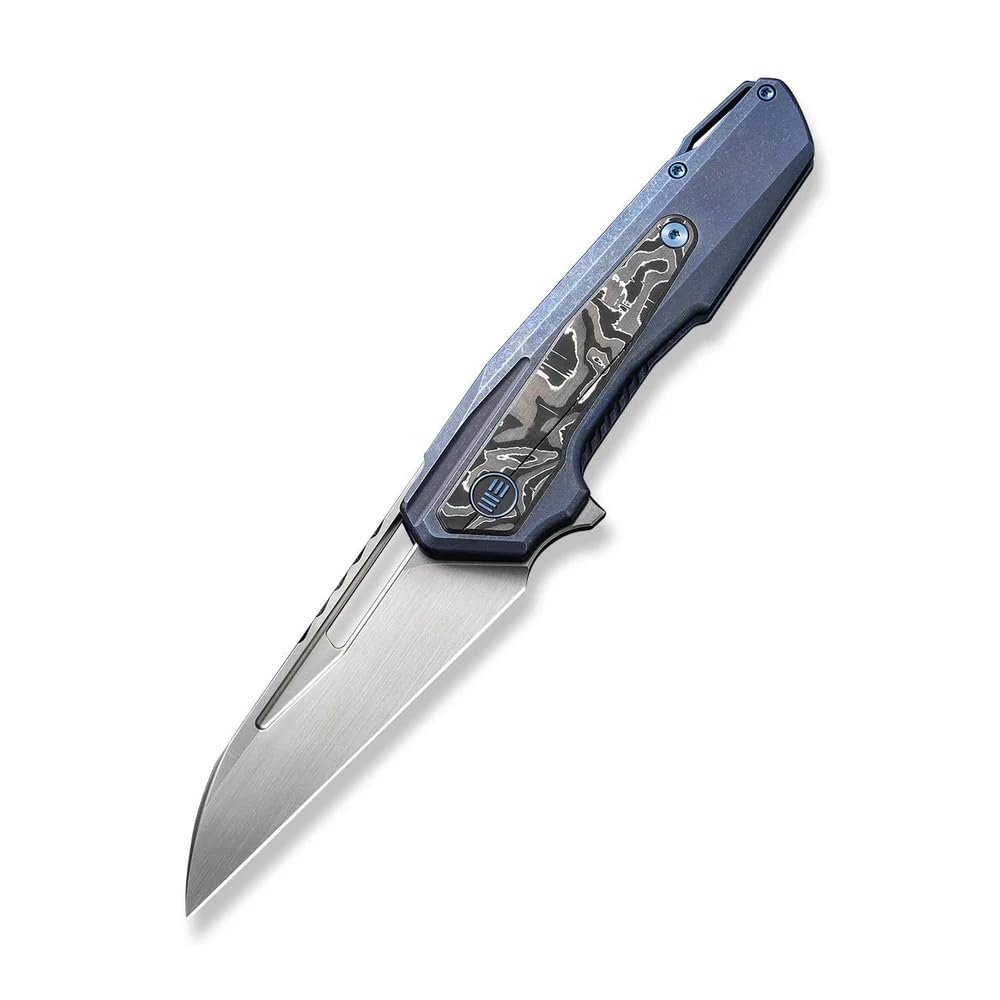WE Maciej Torb WE23012B-3 Blue Titanium Handle with Aluminum Foil Carbon Fiber Inlay