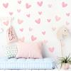 12 Sheets 120 Pcs Light Pink Love Heart Graphics Wall Stickers, sacinora Ins Style Romantic Love DIY Wall Decals Removable Vinyl Peel and Stick for Nursery Bedroom Art Home Decorations view 1