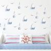 6 Sheets 48 Pcs Blue Sailboats Gulls Ins Style Wall Stickers, sacinora Travel Adventure Wanderlust Sailboat Nautical DIY Wall Decals Removable Vinyl Peel and Stick for Nursery Bedroom Playroom Decor view 4