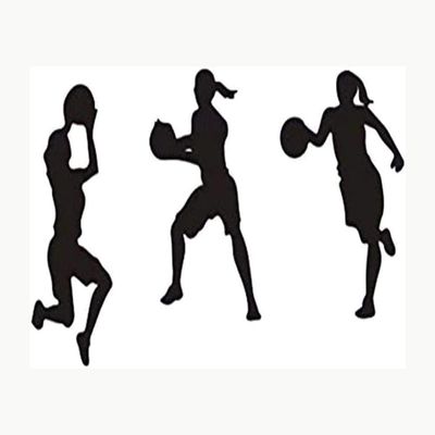 3 Women Girls Basketball Player Silhouette Wall Decals Home Girls Rooms Nursery Bedroom Living Office Bedroom Art Murals Black 22x15 in