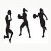 3 Women Girls Basketball Player Silhouette Wall Decals Home Girls Rooms Nursery Bedroom Living Office Bedroom Art Murals Black 22x15 in view 1