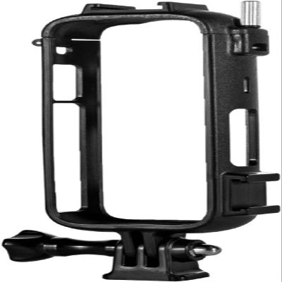 DirectNine Basics Sports Camera Protective Frame Compatible with Insta360 X4,Plastic Housing Cage with 2 Cold Shoe Ports, Black
