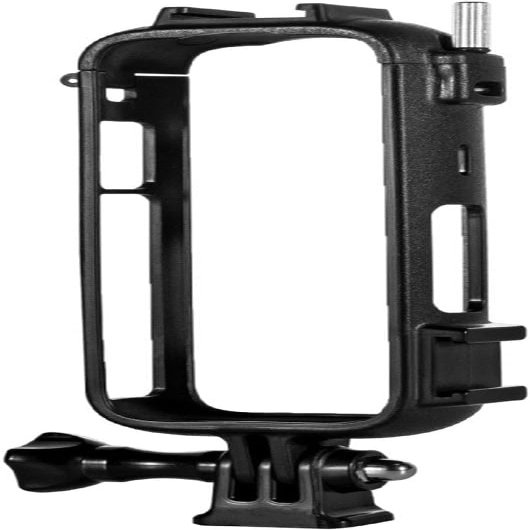 DirectNine Basics Sports Camera Protective Frame Compatible with Insta360 X4,Plastic Housing Cage with 2 Cold Shoe Ports, Black