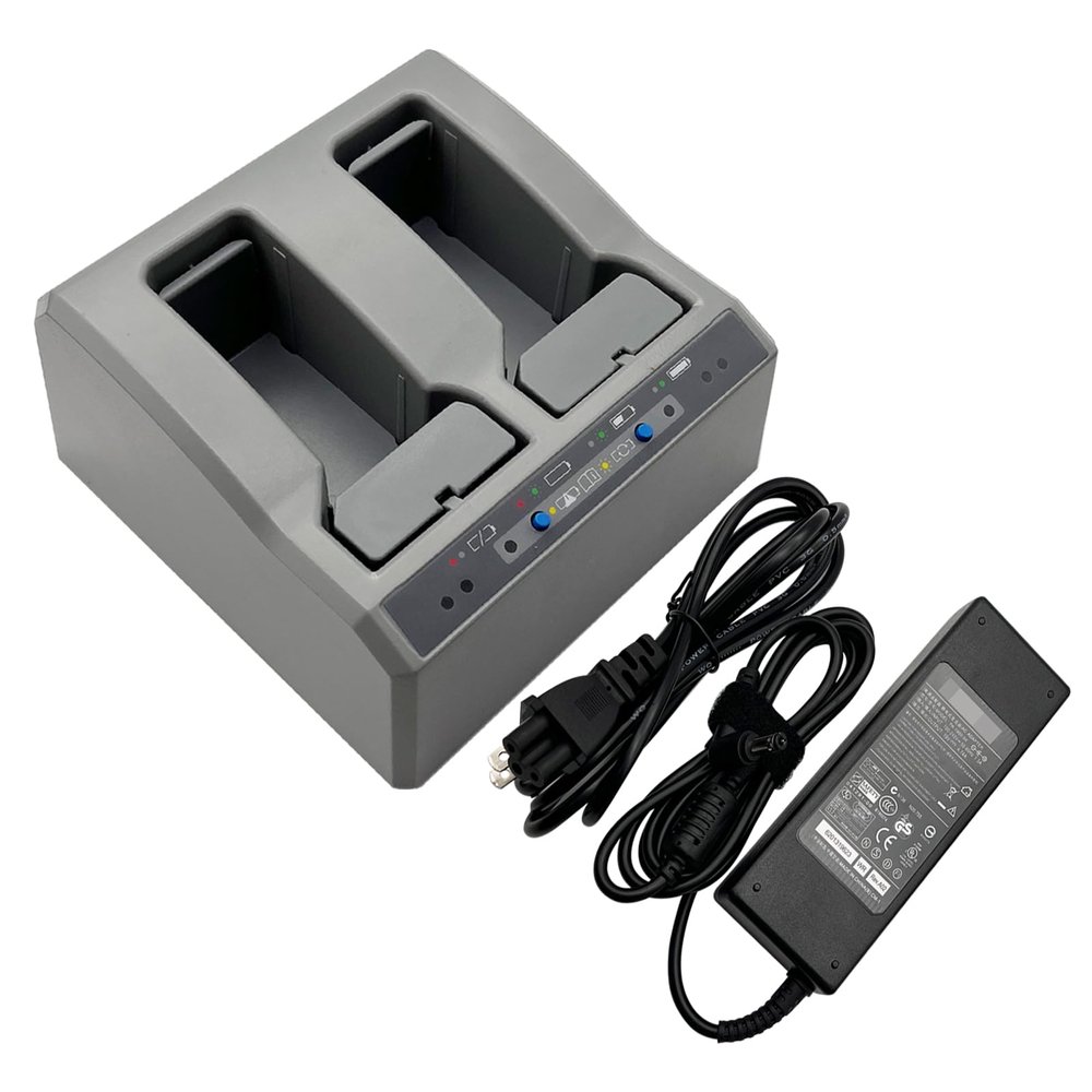 JIEYUEXIN Dual Charger Compatible with Trimble Total Station Battery, Dual Battery Charger Compatible with Trimble S8 S6 R6 R7 R8 R10 GNSS GPS RTK Battery