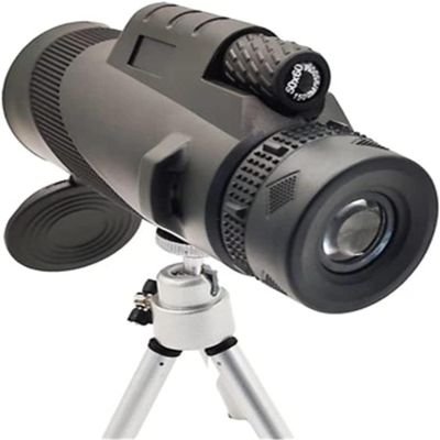80X100 Super Zoom Monocular Telescope Prism Wide Angle HD Handheld Telescope with Phone Tripod Scope Camping