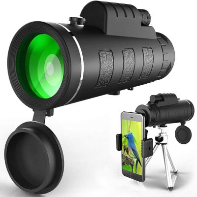 BAK4 High Power Monocular with Mobile Phone Tripod. Monocular for Bird Watching, Monocular Telescope -