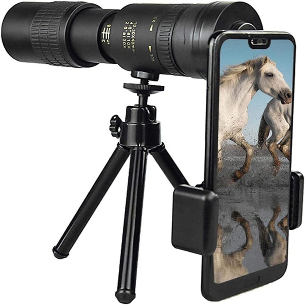 TSMBIKE 4K 10-300X40mm Monoculars Telescope, BAK4 Prism,FMC Lens, HD Waterproof Super Telephoto Zoom Monocular Telescope with Tripod for Bird Watching/Camping/Travelling/
