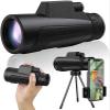 TSMBIKE 12x50 HD Waterproof Monocular Monocular Telescope High Power BAK4 FMC Prism Telescope with Smartphone Holder and Adjustable Tripod for Mobile Phone for Bird Watching Hiking Camping view 1
