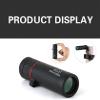 TSMBIKE Mini Black Telescope Zoom Adjustable Optical Monocular Telescope Scope Compact Portable Waterproof Fogproof Shockproof Binoculars Telescopes Camping Travel view 4