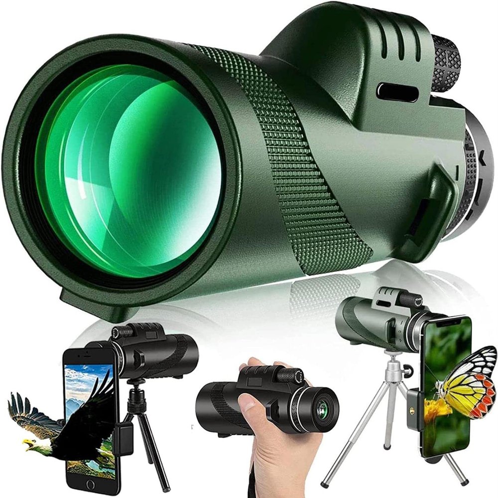 TSMBIKE Monocular Telescope 40x60 HD monocular Telescope Adults with Smartphone Holder Tripod Waterproof monocular Binoculars for Bird Watching Travel Hiking Concert