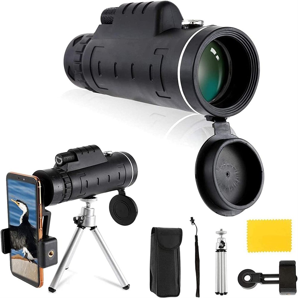 40x60 Monocular Telescope, BAK4 HD Optics Prism Dual Focus Monocular Scope with Day & Low Scope with Smartphone Holder Adjustable Tripod