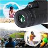 TSMBIKE Monocular Telescope Fit for Phone 40X60 Fit for Smartphone Monocular Telescope Camera Camping Hiking with Compass Phone Clip Tripod view 3