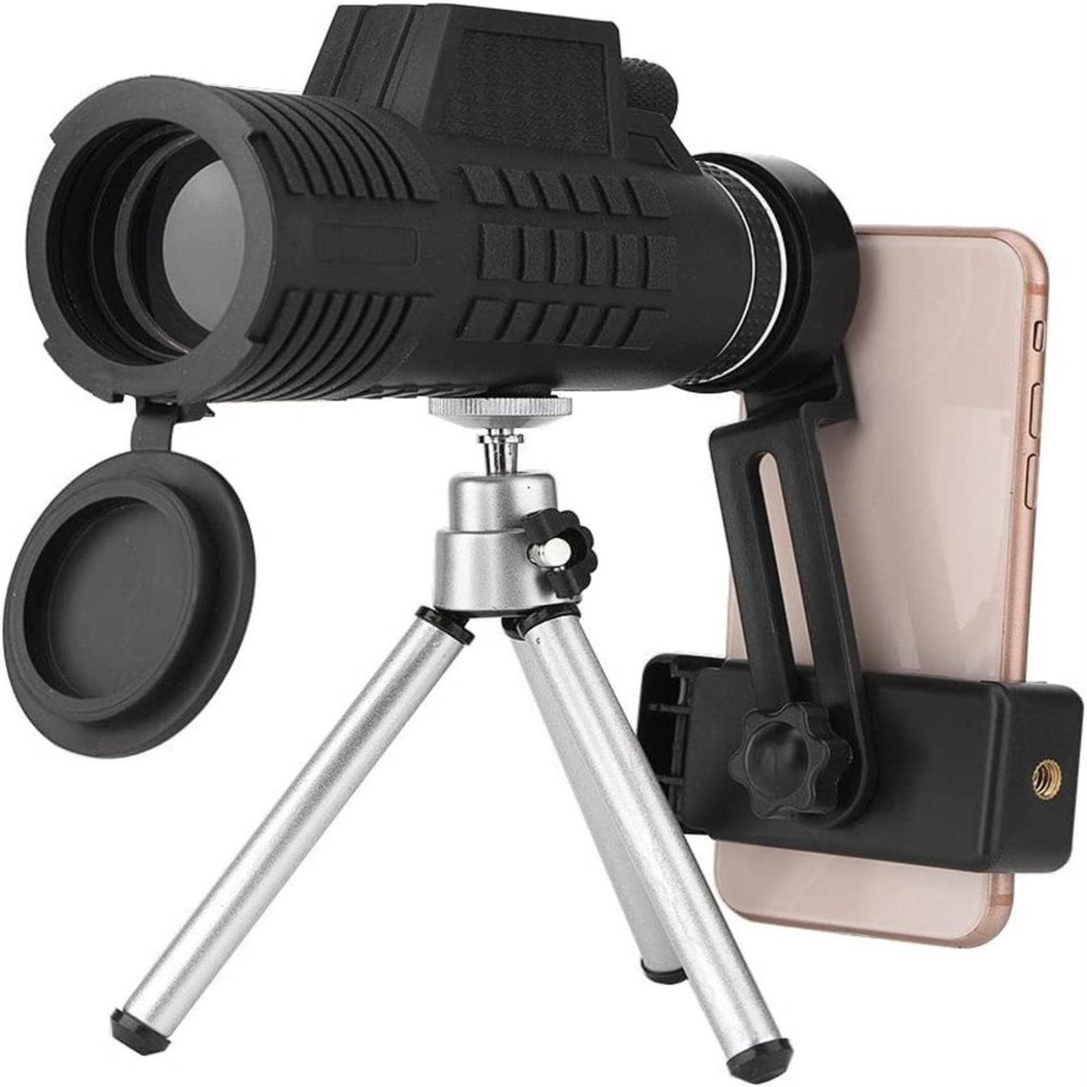 50 * 60 Telescope Lens with Tripod for Mobile Phone, Portable HD Waterproof Optical Glasses Monocular Telephone Camera Lens for Bird Watching, Sights, etc