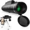 40X60 High Power Ultra-Clear Monocular Scope Waterproof Monocular with Durable and Clear FMC BAK4 Prism Focus for Bird Watching Traveling Concert with Smartphone Holder & Tripod,Monocular Telescope view 1