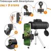 40X60 High Power Ultra-Clear Monocular Scope Waterproof Monocular with Durable and Clear FMC BAK4 Prism Focus for Bird Watching Traveling Concert with Smartphone Holder & Tripod,Monocular Telescope view 3