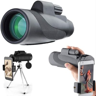 40X60 Monocular High Power Monocular Scope for Bird Watching Traveling Concert Sports Game with Phone Adapter Tripod Monocular Telescope