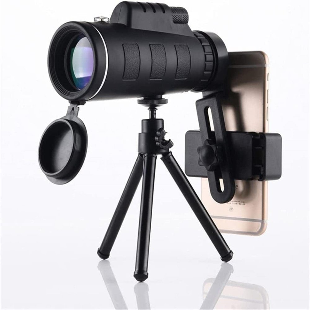 TSMBIKE 40X60 Zoom Monocular Telescope for Smartphone Camera HD Vision Outdoor Camping Hiking with Compass Phone Clip Tripod Telescope