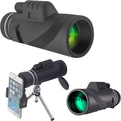 TSMBIKE Monocular Telescope High Power Waterproof - 40x60 High Power Monocular BAK-4 Prism with Smartphone Adaptor Holder and Tripod for Bird Watching,Traveling, Wildlife Scenery, Sport Watching