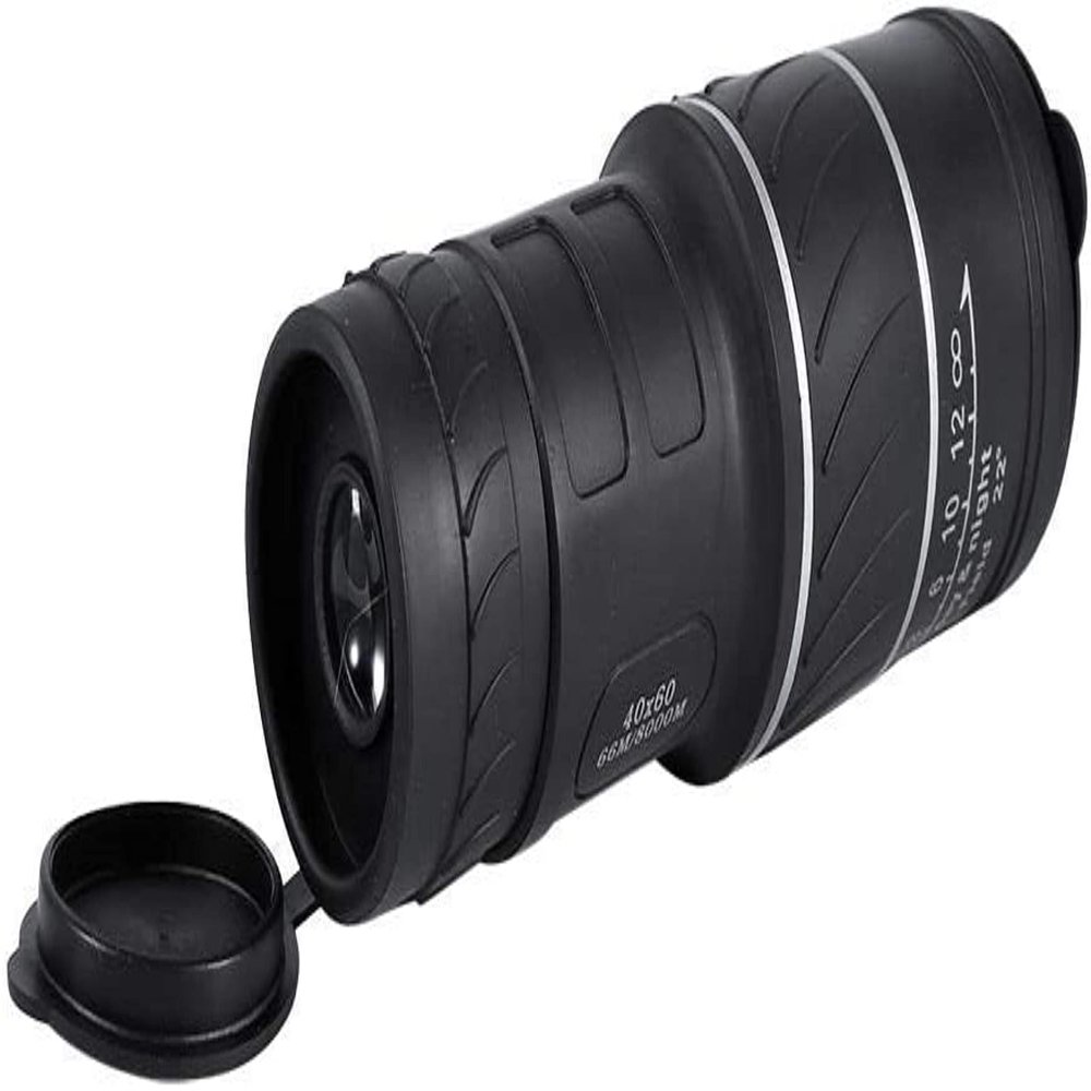 10x Magnification Monocular Telescope for Adults, HD Pocket Telescope, Focus Outdoor, Low Light, Green Film, Mini Monocular with Bag, Fixed Focus Double Tone, Black
