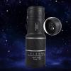 10x Magnification Monocular Telescope for Adults, HD Pocket Telescope, Focus Outdoor, Low Light, Green Film, Mini Monocular with Bag, Fixed Focus Double Tone, Black view 3