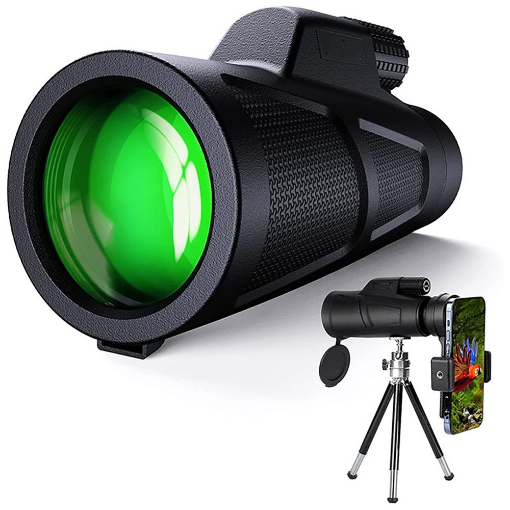1255 Monocular Telescopes, with Smart Phone Stand Tripod HD High-Magnification Waterproof Monocular Binoculars Suitable for Camping Animal Observation Bird Watching Best Gift Good