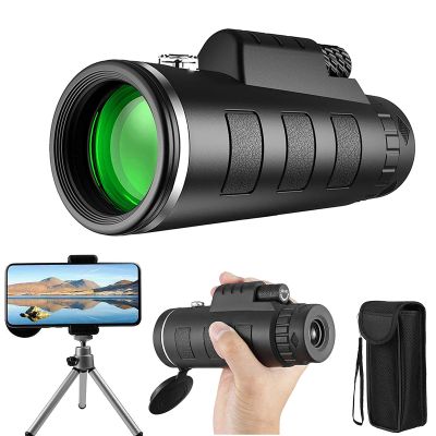 TSMBIKE Monocular Telescope 40X60 High Definition BAK4 Prism Monocular with Smartphone Holder & Tripod for Bird Watching Hiking Traveling