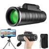 TSMBIKE Monocular Telescope 40X60 High Definition BAK4 Prism Monocular with Smartphone Holder & Tripod for Bird Watching Hiking Traveling view 1