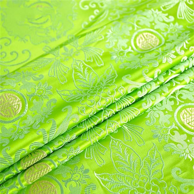 Embroidery Damask Fabric,Satin Jacquard Fabric, Jacquard Retro Dress Cheongsam Tibetan Robe Auspicious Ancient Glossy Court Handmade Mongolian Tang Suit Costume100 x 75cm,Pink (Color : Blu) ( Color :