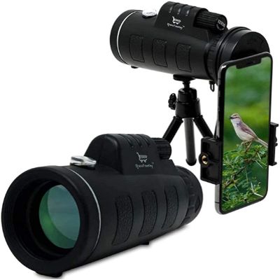 TSMBIKE Full-Field Waterproof monoculars 40X60 High Power BAK4 Prism Waterproof HD 40x Magnification Zoom Lens with Smartphone Adapter & Tripod