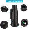 40x60 HD Monocular Telescope Bak4 Prism Monocular Waterproof Non-Slip Phone Clip and Tripod for Cell Phone for Bird Watching Game Outdoor Sports Game Travel view 4