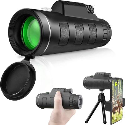 TSMBIKE High Power Bak4 Prism Monocular Waterproof Monocular Scope with Smartphone Adapter Tripod for Birdwatching Hiking Camping Sightseeing,Monocular Telescope