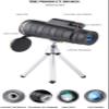 TSMBIKE High Power Bak4 Prism Monocular Waterproof Monocular Scope with Smartphone Adapter Tripod for Birdwatching Hiking Camping Sightseeing,Monocular Telescope view 3