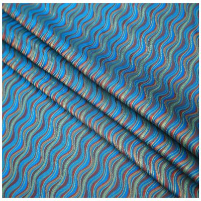 DubMag Embroidery Damask Fabric,Satin Jacquard Fabric, Geometric Wavy Lines Jacquard 90cm Wide Sold by The Meter for Garment Background Handmade(Color:red) (Color : Red) (Color : Lake Blue)