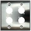 DIYTECH XLR Wall Plate Blank and XLR Panel Combo - Perfect for Professional Audio Setups in Studios, Theaters, and Conference Rooms - Easy to Install and Durable Design (4 Port Stainless Steel) view 1