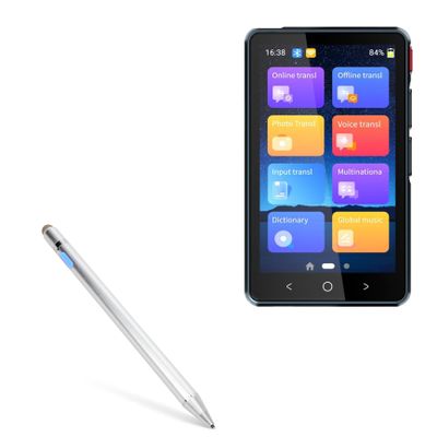 BoxWave Stylus Pen Compatible with GoBudsGo P4B Language Translator - AccuPoint Active Stylus, Electronic Stylus with Ultra Fine Tip - Metallic Silver