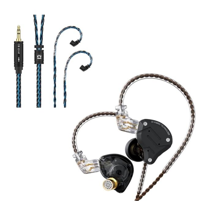 2M Length Long KBEAR Earphone IEM Cable and KZ ZS10 Pro in Ear Monitor Headphone