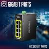 TRENDnet 8-Port Industrial Gigabit DIN-Rail Mini Switch, TI-GLC80, 8 x Gigabit Ports, Extreme Temperature IP30 Rated, 16Gbps Switch Capacity, Black view 2
