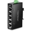 TRENDnet 5-Port Industrial Fast Ethernet DIN-Rail Mini Switch, TI-ELC50, 5 x 10/100Mbps Ports, IP30 Rated Housing, 1Gbps Switching Capacity, Black view 1