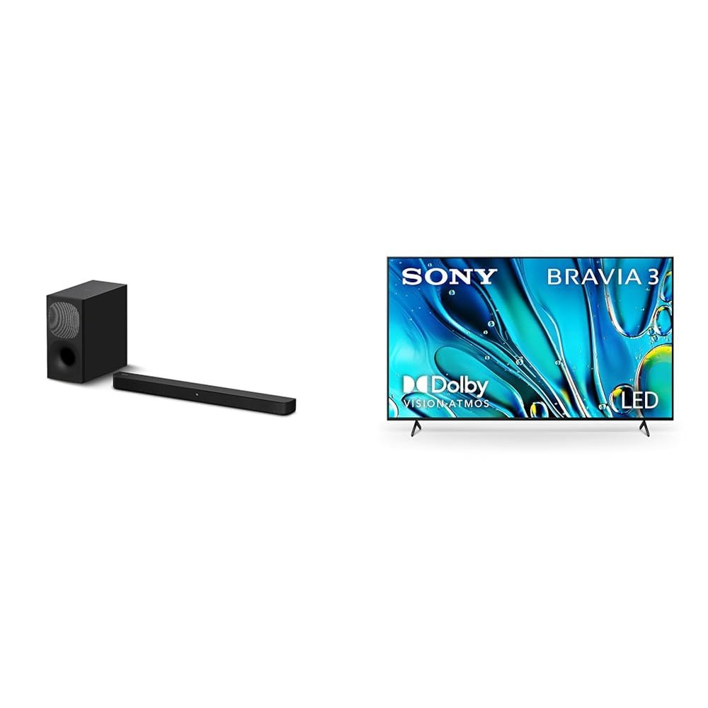 Sony 75 Inch 4K Ultra HD TV BRAVIA 3 LED Smart Google TV with Dolby Vision HDR and Exclusive Features for Playstation5 (K-75S30), 2024 Model & Sony HT-S400 2.1ch Soundbar