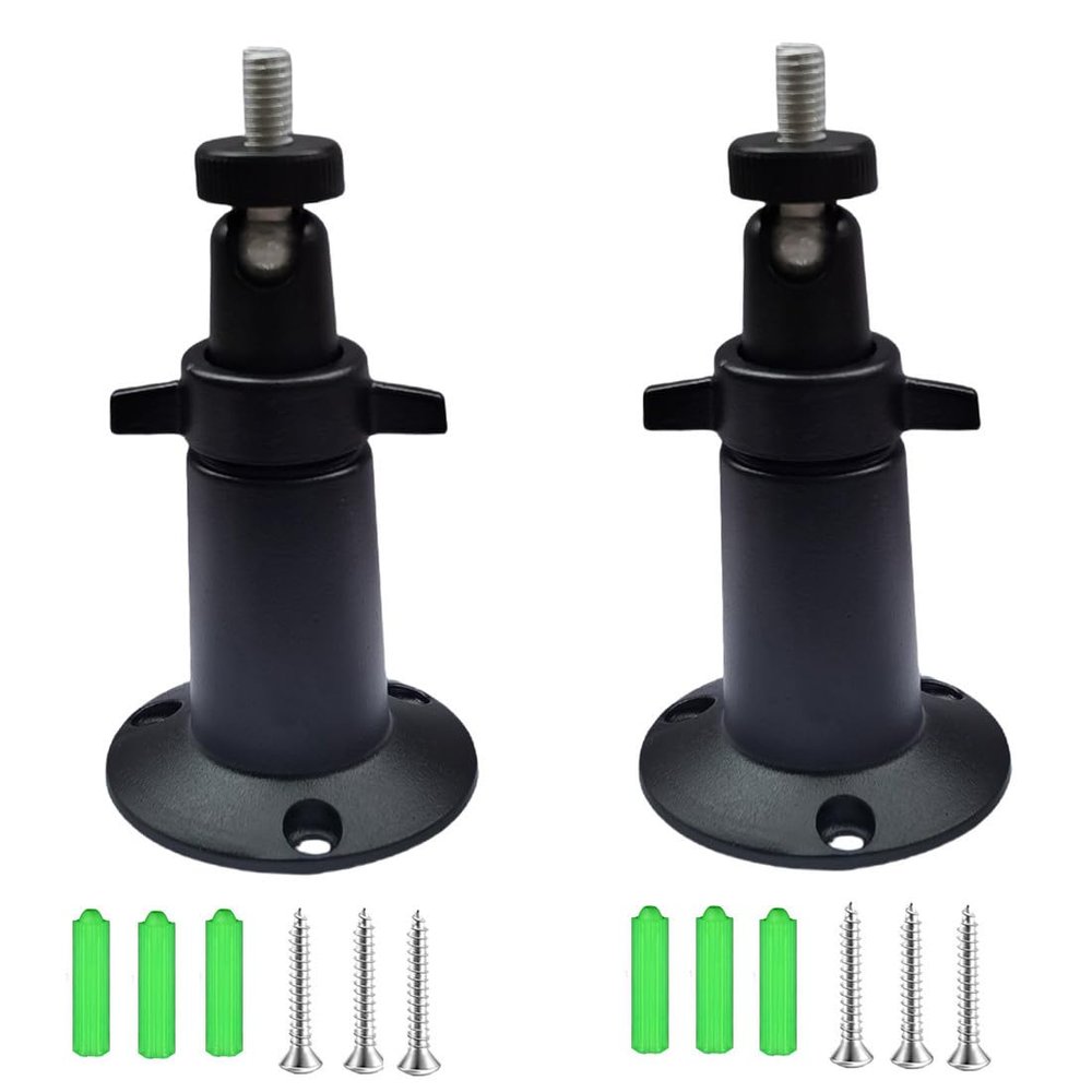 Camera Universal Mounting Bracket,Adjustable Wall Metal Bracket,Compatible with Arlo Pro/Pro2/Pro3/Pro4/Ultra 2,Compatible with Blink Outdoor/Indoor/XT/XT2/Mini Cam,ect. (2 Pcs Black,)