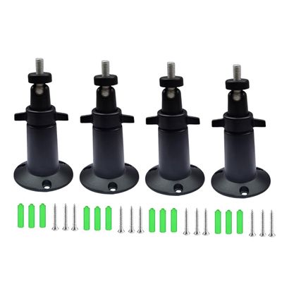 Adjustable Security Metal Wall Mount Indoor/Outdoor Aluminium Alloy Camera Mount for Arlo, Arlo Pro, Arlo Pro 2, Arlo Pro 3, Arlo Ultra Surveillance Camera (4 Pcs, Black)