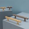 OQATNXUR Brass Gold Furniture Handles Modern Copper Black with Plate Cupboard Wardrobe Dresser Shoe Box Drawer Cabinet Pulls 1Pcs (Color : F7) view 3